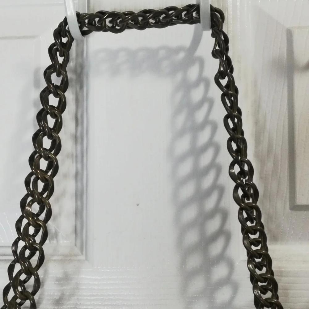 Vintage Goldie Green Tweed Purse Chain Straps Shoulder Bag - Picture 3 of 5